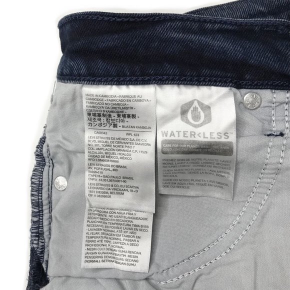 Levis Premium Women Denim Jean Wedgie Icon Ankle High Rise Taper Crop Black Blue - Picture 14 of 16